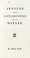 Penses sur l'interpretation de la nature.