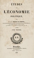 tudes sur l'conomie politique. Tome premier (-seconde).