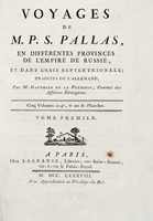 Voyages [...] en differentes provinces de l'empire de Russie, et dans l'Asie septentrionale [...] Tome premier (-sixieme, planches).