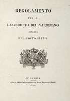 Regolamento per il Lazzeretto del Varignano situato nel golfo Spezia.
