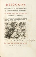 Discours sur l'origine et les fondemens de l'inegalité parmi les hommes.