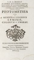 Photometria sive de mensura et gradibus luminis, colorum et umbrae.