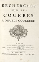 Recherches sur les courbes a double courbure.