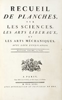 Recueil de Planches, sur les sciences, les arts liberaux, et les arts mchaniques. Huitieme volume.