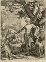 Tre tavole da La storia di Adamo ed Eva.