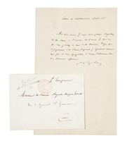 Lettera autografa firmata inviata alla nipote principessa Augusta Bonaparte Gabrielli.