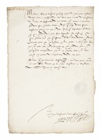 Lettera manoscritta con firma autografa inviata a Margherita Gonzaga, Duchessa di Mantova e Marchesa di Monferrato.