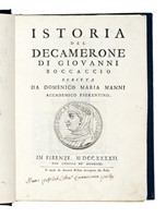 Istoria del Decamerone [...] scritta da Domenico Maria Manni.