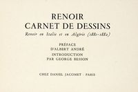 Carnet de Dessins. Renoir en Italie et en Algrie (1881-1882).