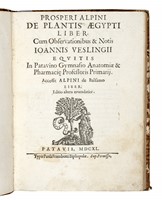 De plantis Aegypti liber. Cum observationibus & notis Ioannis Veslingii...