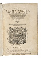 Summa contra Gentiles, quatuor libris comprehensa commentariis eruditissimi viri, fratris Francisci de Silvestris.