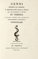Cenni intorno all'origine, e descrizione della festa che annualmente si celebra in Verona l'ultimo venerdi del carnovale, comunemente denominata gnoccolare.