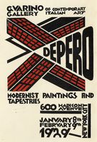 Invito alla mostra di Depero alla Guarni Gallery di New York.