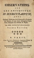 Observations sur les antiquits d'Herculanum avec quelques rflexions sur la Peinture & la Sculpture des Anciens...