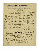 Breve lettera autografa siglata inviata all'attore e regista inglese William Poel.