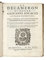 Il decameron [...] di nuovo ristampato, e riscontrato in Firenze con testi antichi, & alla sua vera lettione ridotto.