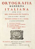 Ortografia moderna italiana per uso del Seminario di Padova.