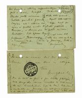 2 cartoline postali autografe firmate, inviate ad Enrico Pea, ad Alessandria di Egitto.