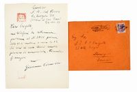 1 biglietto autografo firmato e 1 lettera dattiloscritta con correzione e firma autografe inviati ad un'amica napoletana.