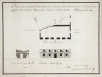 Plan des constructions pour les ecuieries du Chateau de Valperga appartenant a Monsieur Coardi Carpenetto Bagnasco.