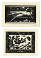 Lotto composto di 5 ex libris erotici.