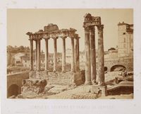 Roma. Tempio di Saturno e Tempio di Giove al Foro Romano.