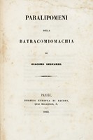 Paralipomeni della batracomiomachia.