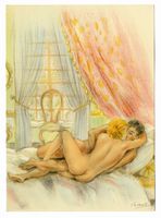 Lotto composto di 10 litografie e 1 disegno erotici.
