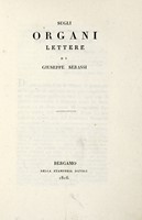 Sugli organi. Lettere di Giuseppe Serassi.