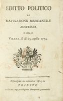 Editto politico di navigazione mercantile austriaca in data di Vienna, il di 25. aprile 1774.