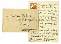 Lettera autografa firmata inviata a Francesco Fedele.