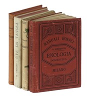 Lotto di 4 manuali Hoepli sul vino, in legatura editoriale originale.