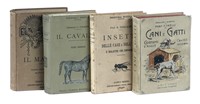 Lotto di 7 manuali Hoepli sugli animali, in legatura editoriale originale.
