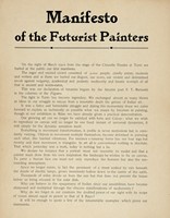 Manifesto of the Futurist Painters.