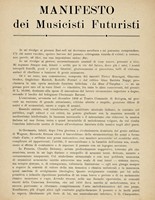 Manifesto dei Musicisti Futuristi.