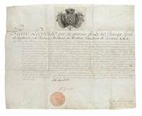 Lettera patente con firma autografa di Pietro Leopoldo, Granduca di Toscana.
