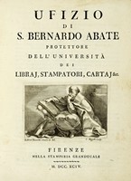 Uffizio di S. Bernardo abate protettore dell'universit dei librai, stampatori, cartaj...