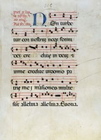 10 fogli pergamenacei con notazione musicale.