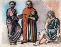 Dante Alighieri, Virgilio e terza figura.