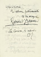 Lettera autografa firmata inviata a Francesco Salata.