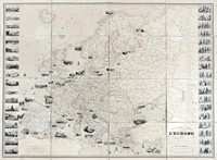 Carte Pittoresque & Maritime de l'Europe indiquant La division des Etts les Routes et Chemins?