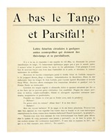 A bas le Tango et Parsifal! Lettre futuriste circulaire  quelques amies cosmopolites qui donnent des ths-tango et se parsifalisent.