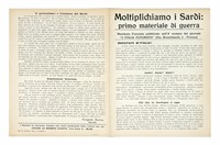 Moltiplichiamo i sardi: primo materiale di guerra. Manifesto futurista pubblicato nell'8 numero del giornale L'Italia Futurista.