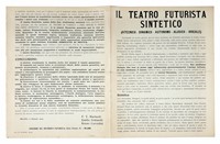 Il teatro futurista sintetico. (Atecnico - Dinamico - Autonomo - Alogico - Irreale).