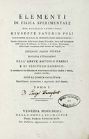 Lotto composto di 5 opere di fisica di Giuseppe Saverio Poli.