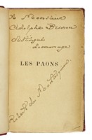 Dedica autografa ad Adolphe Brisson su libro Les Paons, Paris, Bibliothque-Charpentier E. Fasquelle Editeur, 1901.