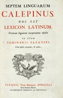 Septem linguarum Calepinus. Hoc est lexicon Latinum, variarum linguarum interpretatione adjecta... Volumen primum (-secundum).