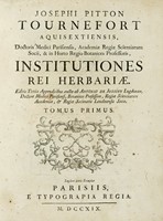 Institutiones rei herbariae. Editio tertia. Appendicibus aucta ab Antonio De Jussieu [...] Tomus primo [-tertio].