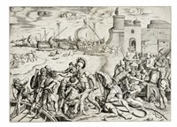 L'armata cristiana respinge i saraceni al porto di Ostia.