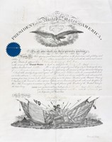 Nomina in favore di William Hays al grado di Brigadier General of Volunteers. Con firma autografa del Presidente Abraham Lincoln e controfirmato dal Ministro della Guerra Edwin M. Stanton.